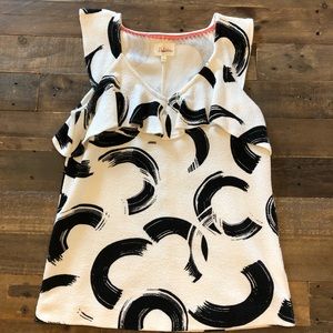 Anthropologie Deletta geometric print ruffled top